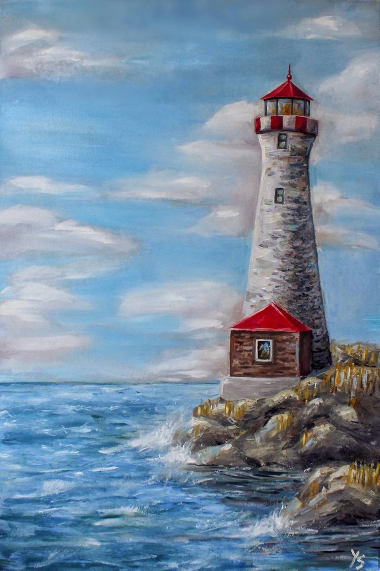 The lighthouse Painting by Yana Shakhrai | Saatchi Art