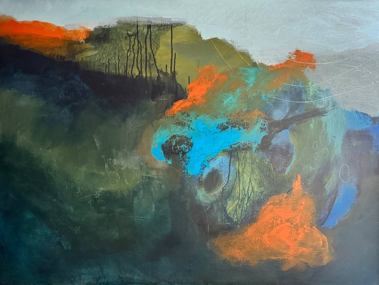 Original Seascape Painting by Angela Wales | Abstract Art on Canvas | Under the Waves