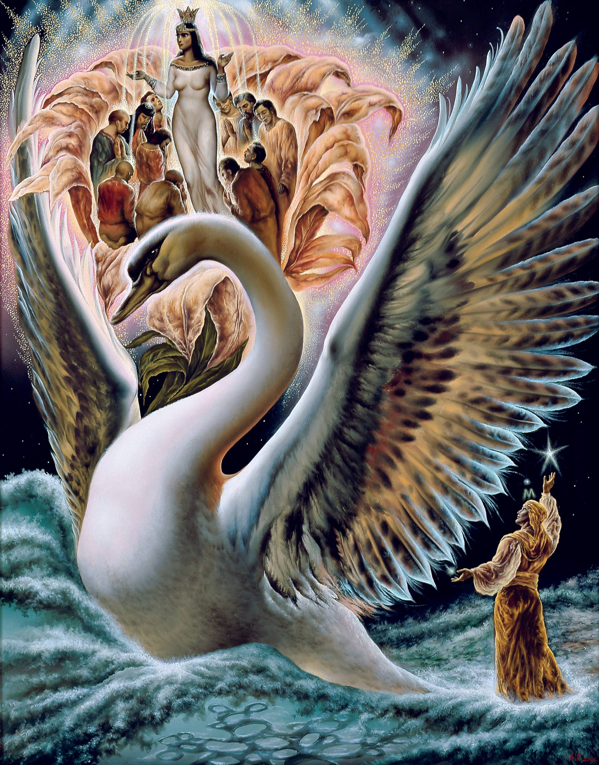 SWAN PENTECOST» Painting by Aleksandr Rekunenko | Saatchi Art
