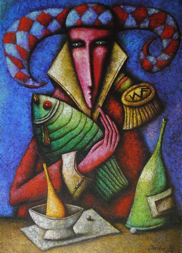 Print of Abstract Expressionism Fish Paintings by Andrej Lozovoj