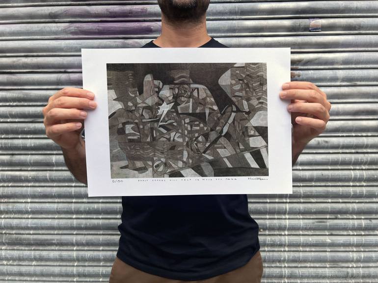 Original Abstract Cinema Drawing by Nuno Ribeiro