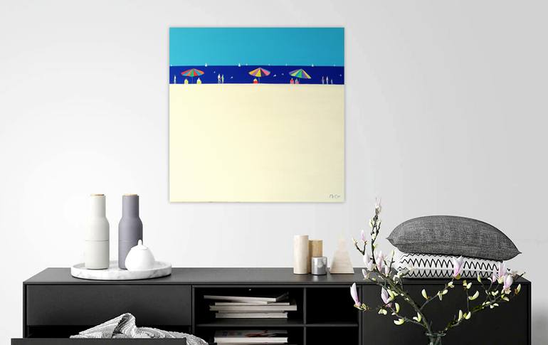 Original Abstract Beach Painting by Kirstin Mccoy