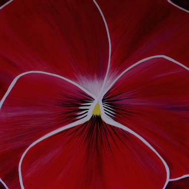 Flower Abstract - Red Abstract Art - Large Abstract Painting thumb