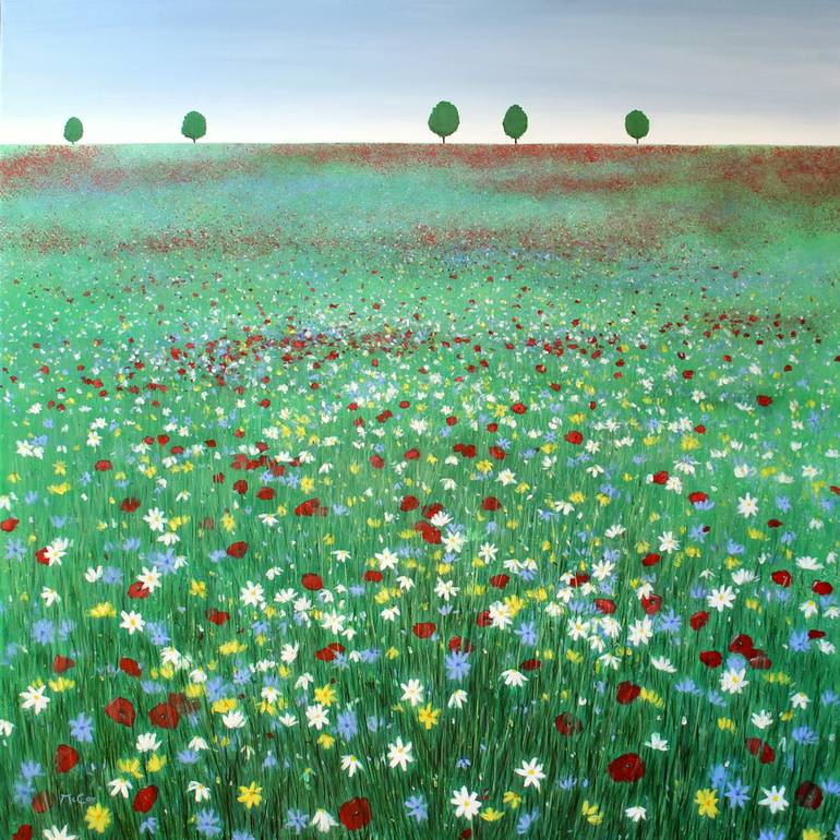 Field of Wild Flowers Painting