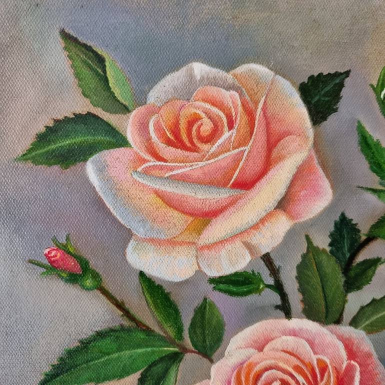 Original Impressionism Floral Painting by PRIYANKA SINGH