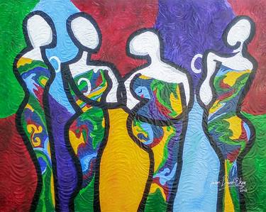 Print of Folk Abstract Paintings by Vivian David-Ekpe