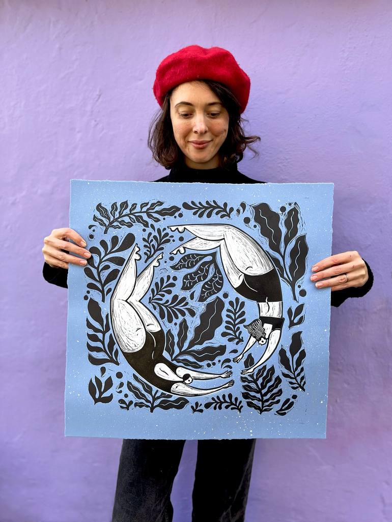 Original Black & White Water Printmaking by Zoë Power