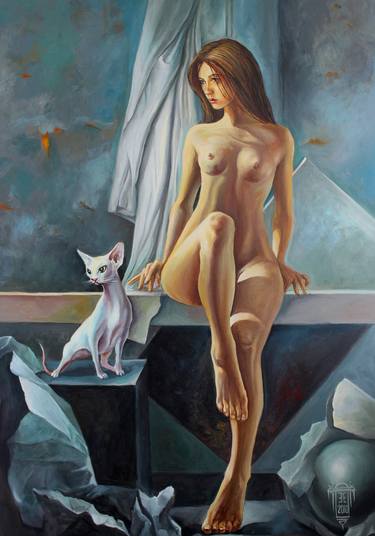 Original Figurative Nude Painting by Enache Emilian