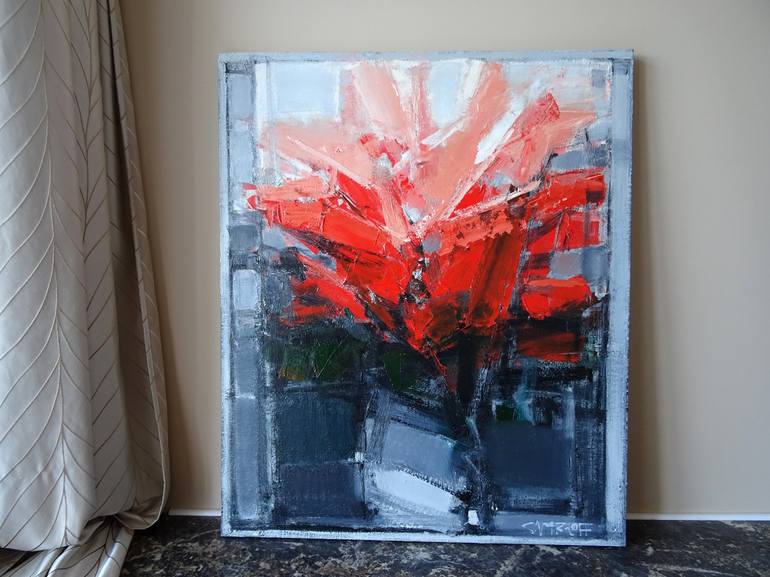 Original Abstract Floral Painting by Andrey Smirnoff