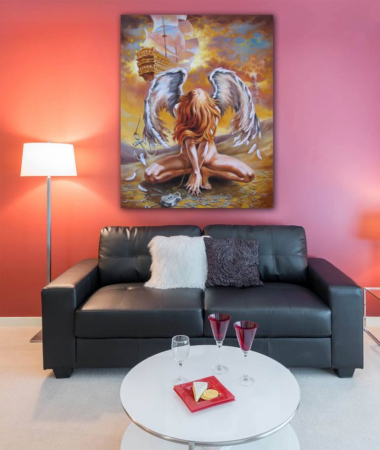 Original Conceptual Erotic Painting by Kostiantyn Shyptia