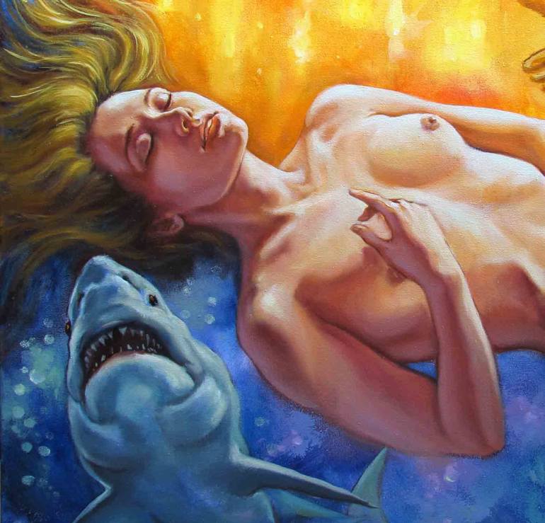 Original Conceptual Erotic Painting by Kostiantyn Shyptia
