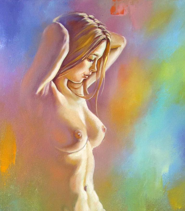 Original Figurative Erotic Painting by Kostiantyn Shyptia