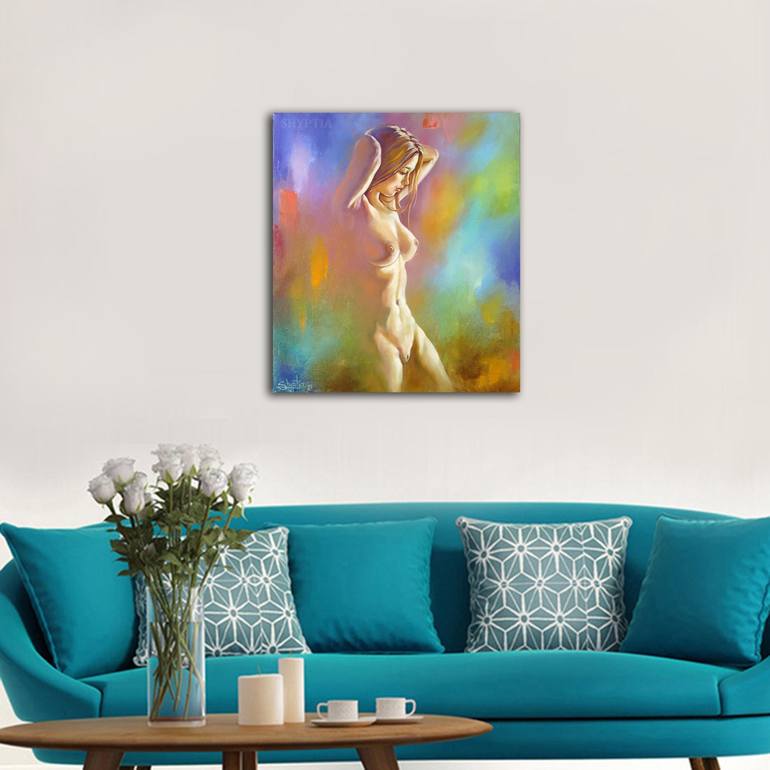 Original Figurative Erotic Painting by Kostiantyn Shyptia