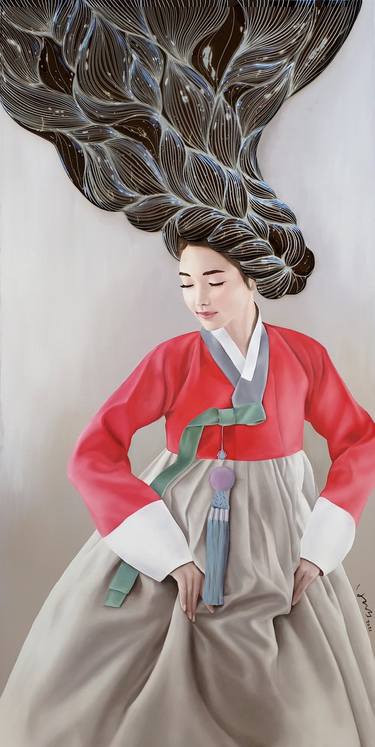 Saatchi Art Artist Hyunsook Byun; Paintings, “Yeo-ja[womam] 9” #art