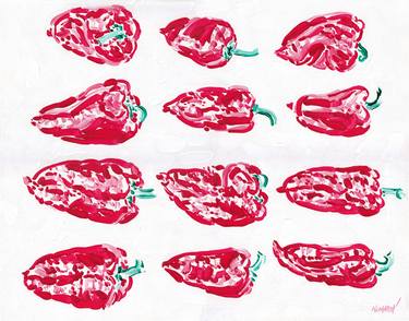 Paprika oil painting red food kitchen expressionism pop art thumb
