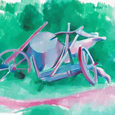 Bike in the yard oil painting impressionism cubism thumb