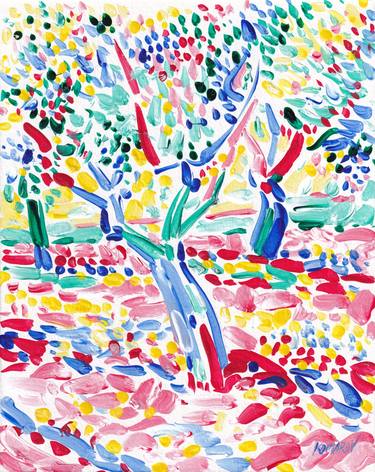 Tuscany painting olive tree landscape colorful expressionism thumb