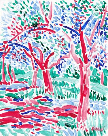 Tuscany painting olive tree landscape colorful expressionism thumb