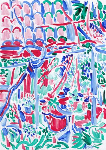 Summer garden painting landscape colorful expressionism thumb