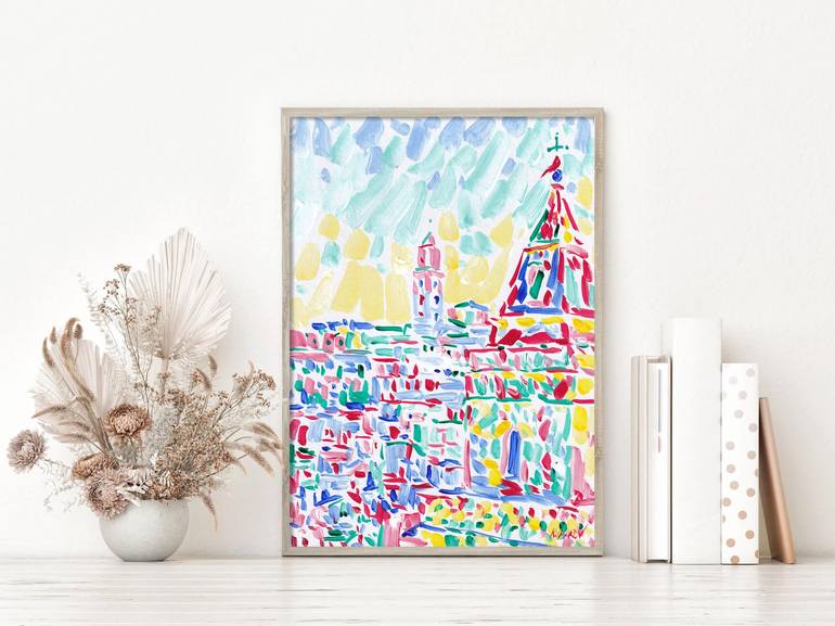 Original Impressionism Cities Painting by Vitali Komarov