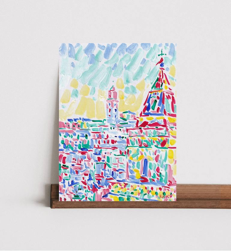 Original Impressionism Cities Painting by Vitali Komarov