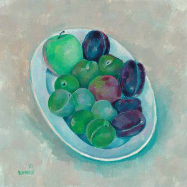 Plum oil painting fruit food kitchen impressionism cubism thumb