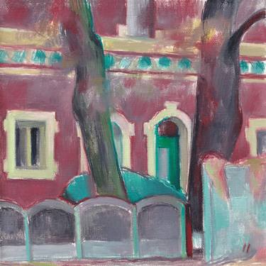 Red house oil painting architecture impressionism cubism thumb