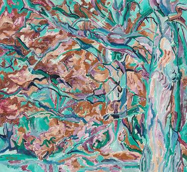 Oak tree landscape painting impressionism Van Gogh inspired thumb