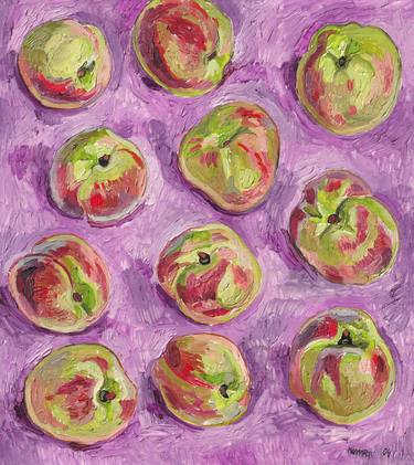 Peach oil painting fruit food kitchen impressionism thumb