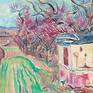 Orchard landscape painting impressionism