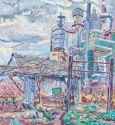 Industrial cityscape painting impressionism thumb