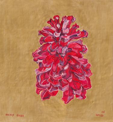 Pinecone oil painting botanical impressionism thumb