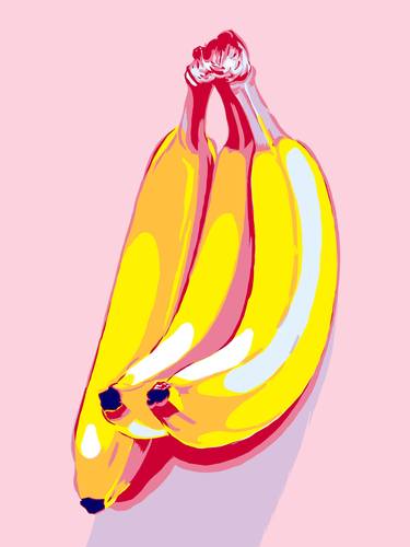 Banana pop art painting fruit food kitchen expressionism thumb