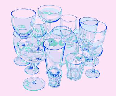 Glasses pink drink painting abstract modern minimalism thumb