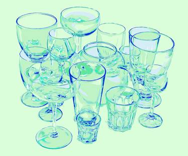 Glasses green drink painting abstract modern minimalism thumb