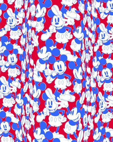 Mickey Mouse painting optical illusion red blue large op art thumb