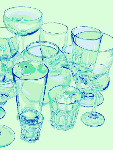 Glasses green drink painting abstract modern minimalism thumb