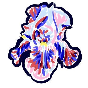Beautiful iris painting colorful floral botanical flower thumb