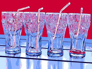 Cola glasses modern drink red blue pop art thumb