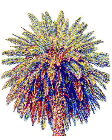 Palm tree painting California tropical beach large botanical thumb