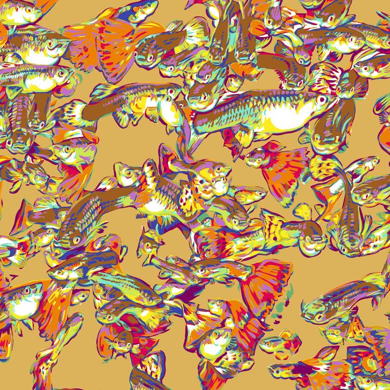Original Abstract Fish Digital by Vitali Komarov