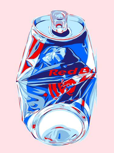 Red Bull can pop art expressionism painting drink kitchen thumb