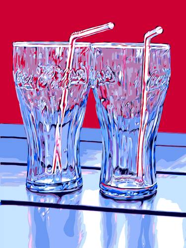 Coca-Cola glasses painting food kitchen pop art expressionism thumb