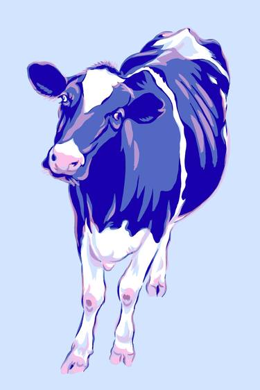 Cow painting Farm animal colorful large pop art thumb