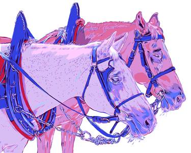 Horse painting modern farm animal art thumb