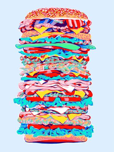 Burger pop art painting food kitchen expressionism thumb