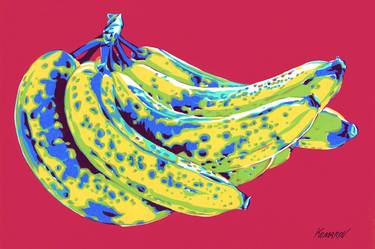 Pop art banana painting fruit kitchen food artwork colorful thumb