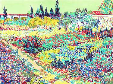 Garden at Arles after Vincent van Gogh French Provence painting thumb