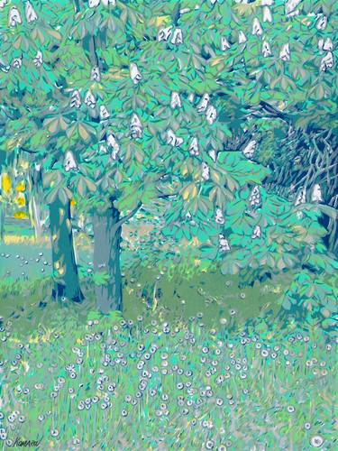 Original Impressionism Tree Paintings by Vitali Komarov
