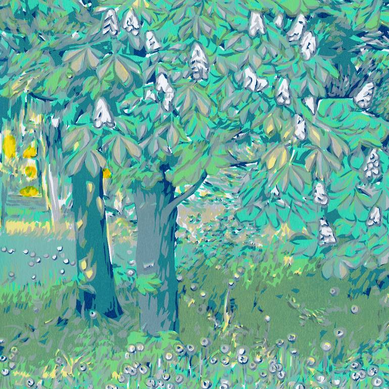 Original Impressionism Tree Painting by Vitali Komarov